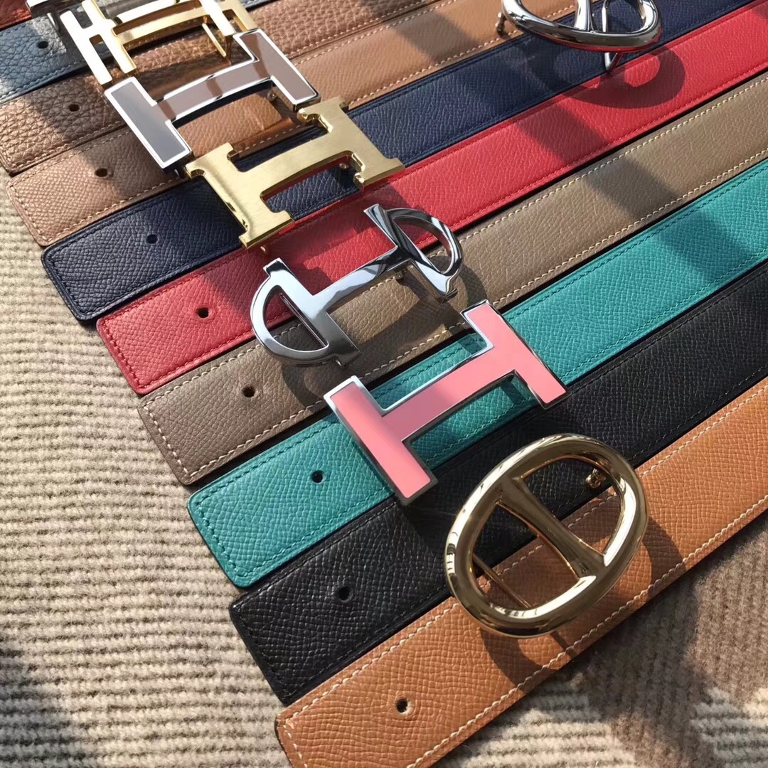 Hermes皮帶H扣 belt epsom金棕色/火焰橙腰帶75～115歐碼