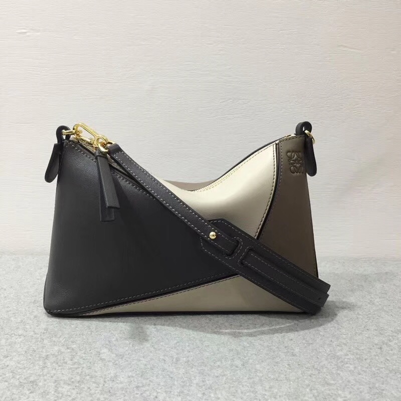 LOEWE罗意威 Puzzle Pochette Bag Dark Taupe Multitone迷妳拼色單肩小包