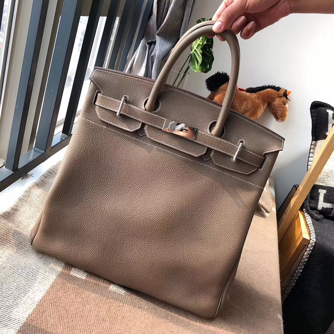 愛馬仕鉑金包 Hermes Birkin 40CM HAC togo大象灰 etoupe ck18银扣