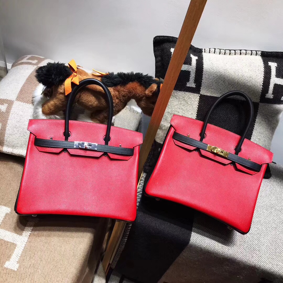 Hermes birkin 30cm epsom q5 rouge casaque 國旗紅 配黑色noir ck89金扣