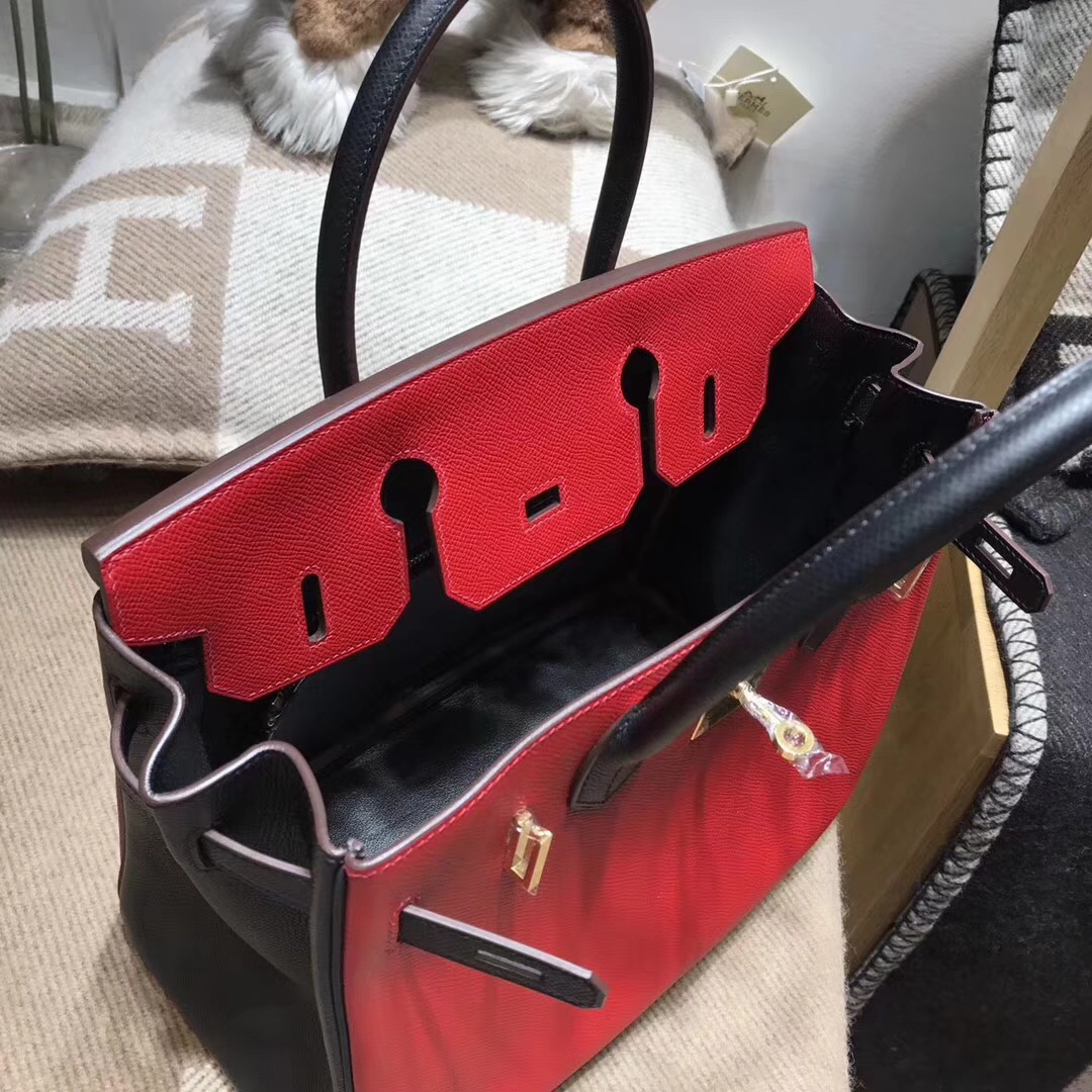 Hermes birkin 30cm epsom q5 rouge casaque 國旗紅 配黑色noir ck89金扣