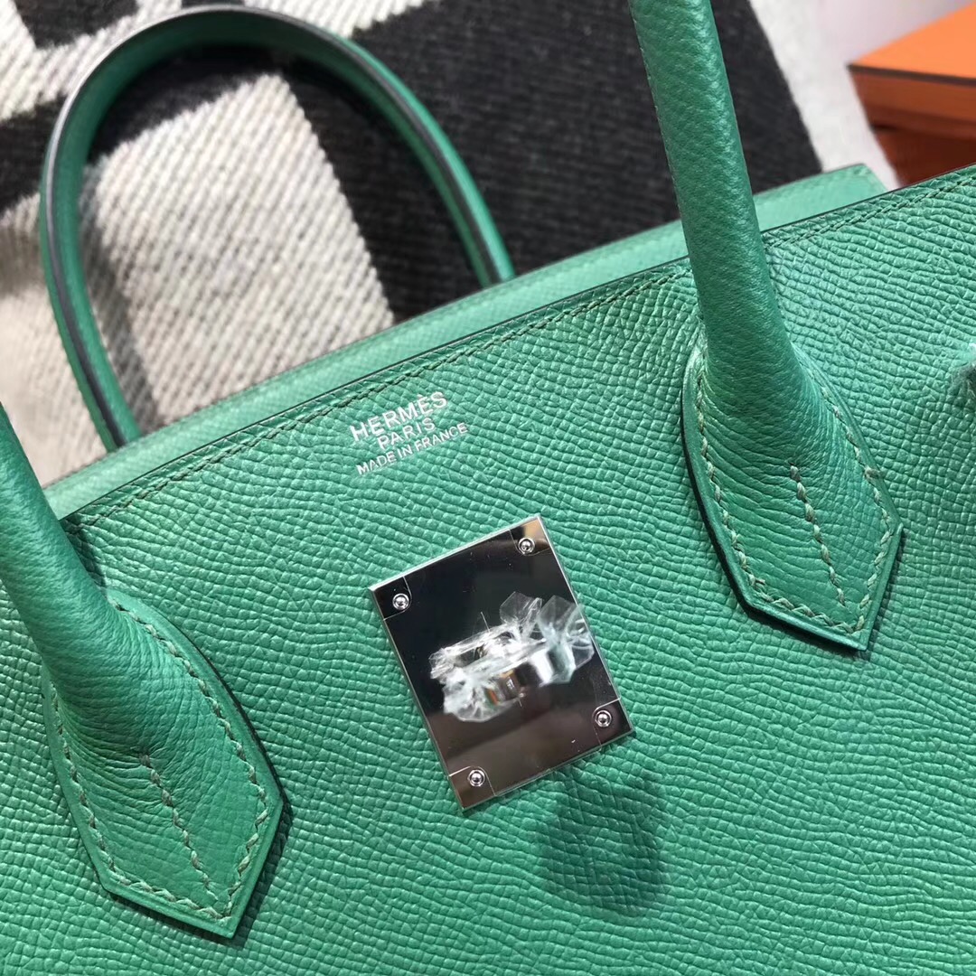 Hermes最出名的包袋鉑金包Birkin epsom 30cm最美的绿色U4 vert vertigo丝绒绿