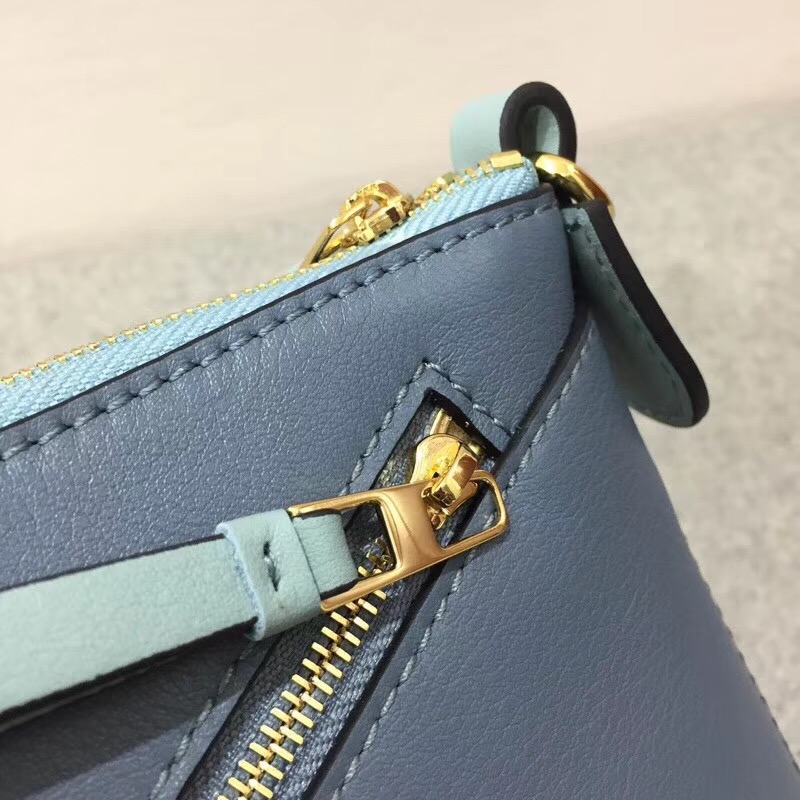 LOEWE罗意威 Puzzle Pochette Bag Stone Blue Multitone迷妳拼色單肩小包