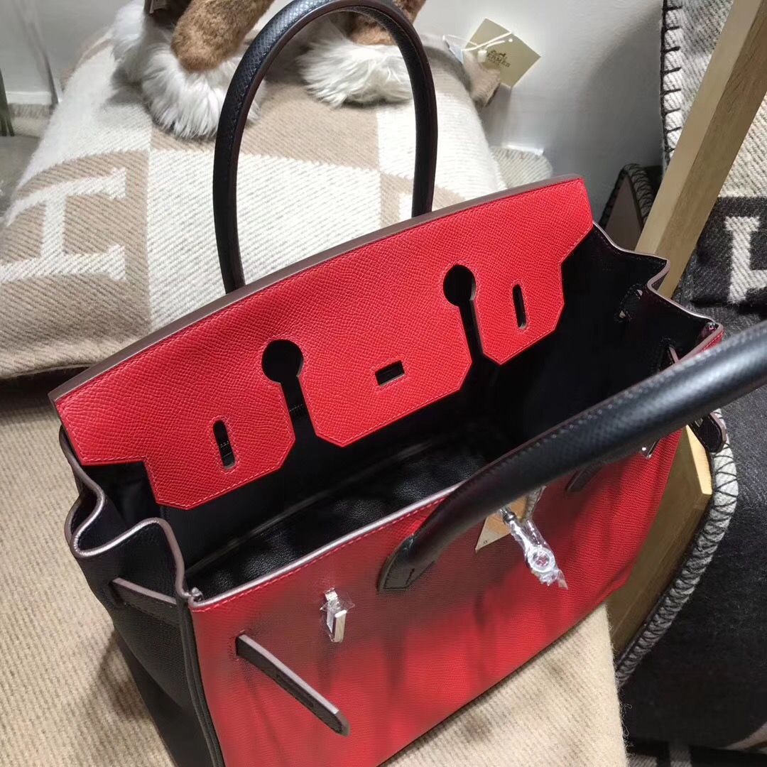 Hermes birkin 30cm epsom q5 rouge casaque國旗紅配黑色noir ck89银扣