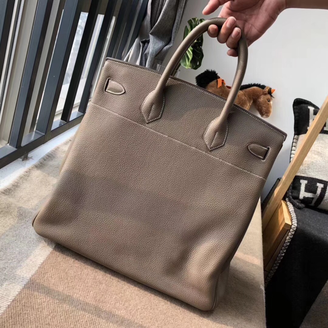 愛馬仕鉑金包 Hermes Birkin 40CM HAC togo大象灰 etoupe ck18银扣