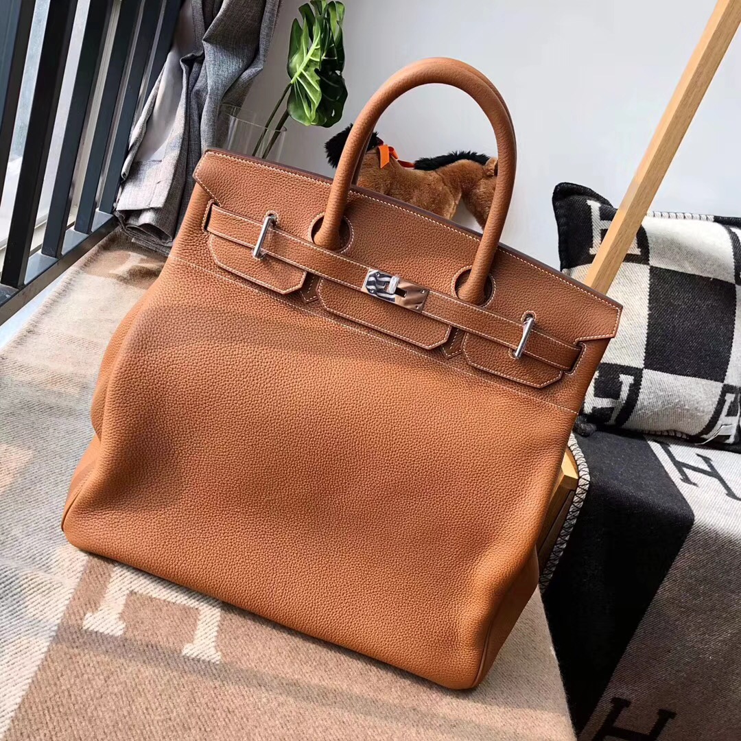 愛馬仕鉑金包 Hermes Birkin 40CM HAC togo gold cc37金棕色銀扣金屬