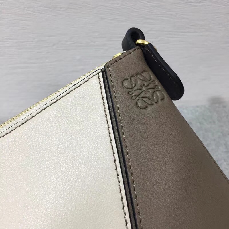 LOEWE罗意威 Puzzle Pochette Bag Dark Taupe Multitone迷妳拼色單肩小包