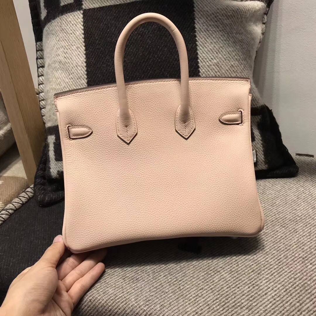 Hermes Birkin togo 25CM p1月季花粉rose eglantine銀扣