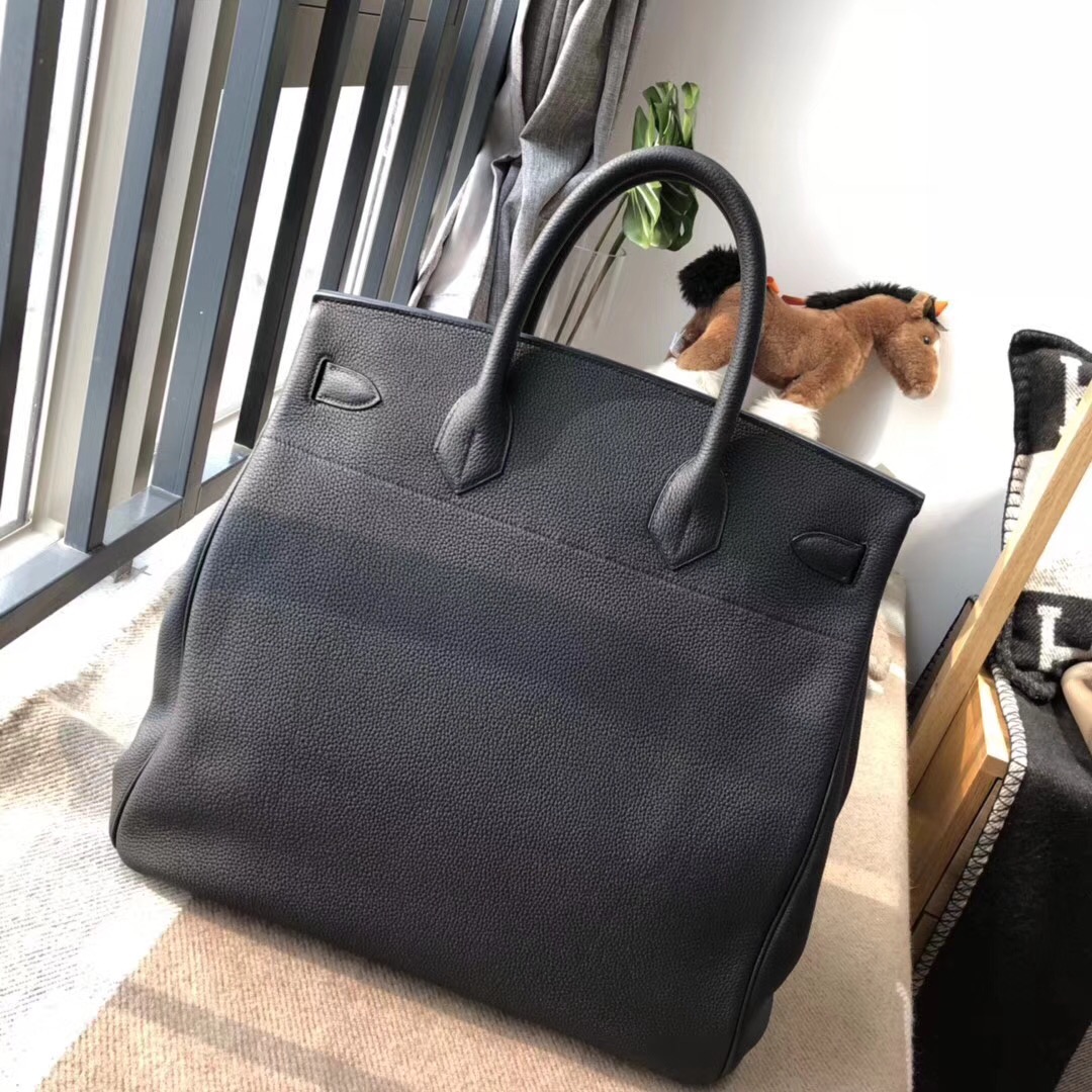 愛馬仕鉑金包 Hermes Birkin 40CM HAC Togo CK89 NIOR 黑色银扣