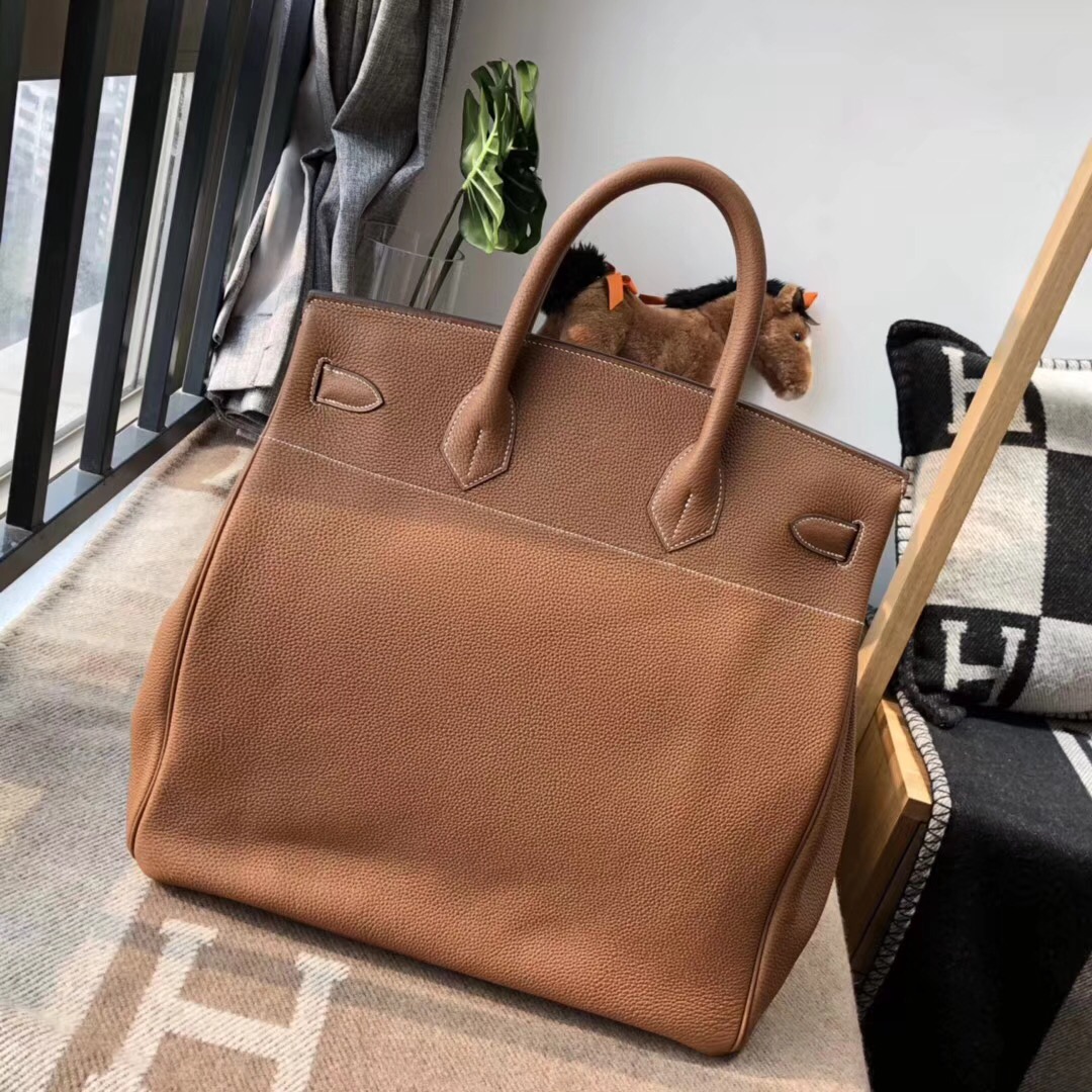 愛馬仕鉑金包 Hermes Birkin 40CM HAC togo gold cc37金棕色銀扣金屬