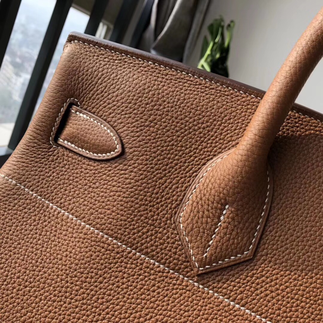 Hermes 鉑金包Birkin 40CM HAC togo gold cc37 金棕色 金扣金屬