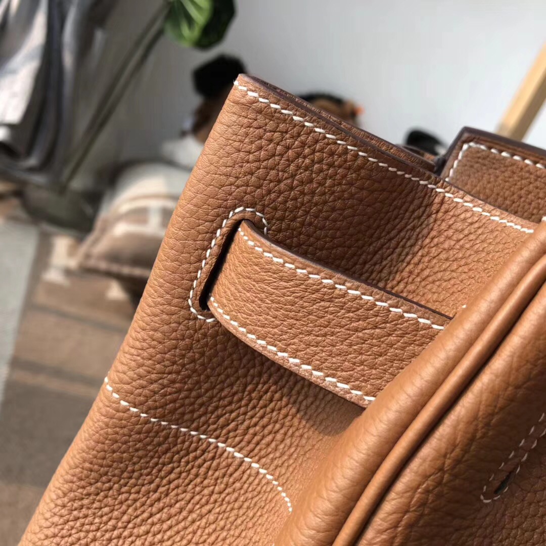 愛馬仕鉑金包 Hermes Birkin 40CM HAC togo gold cc37金棕色銀扣金屬