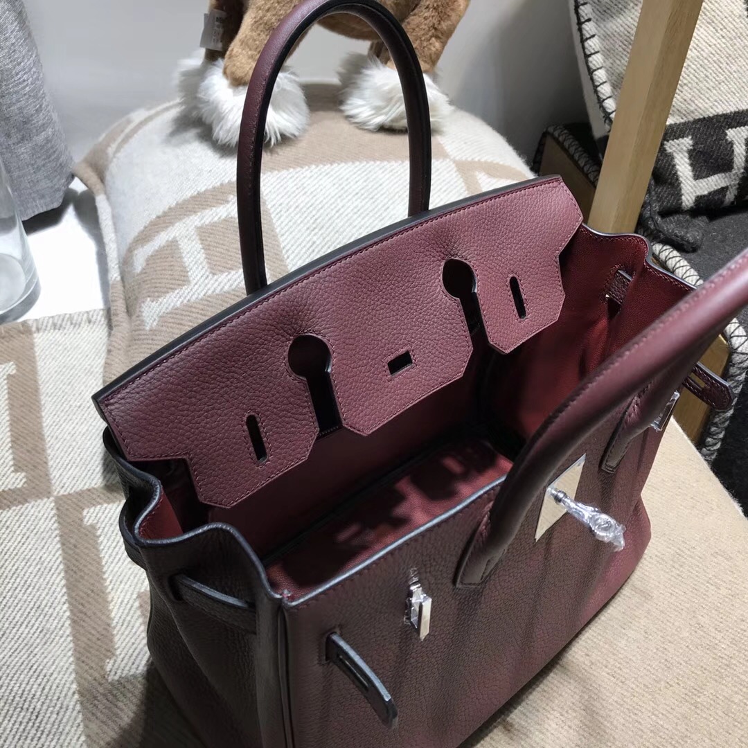 Hermes鉑金包birkin 30cm togo 小牛皮 cc55 rouge 愛馬仕紅 银扣金屬