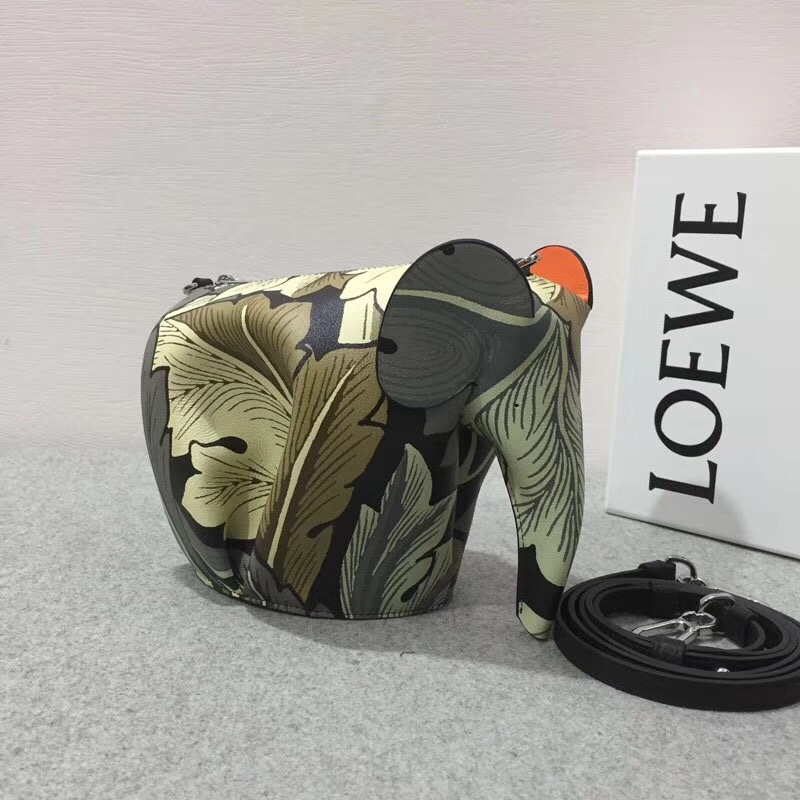 Loewe Elephant Camo Mini Bag Green Multitone大象形迷妳袋