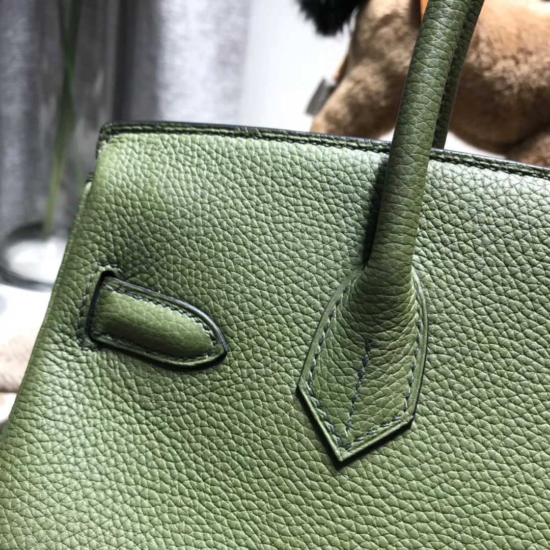 Hermes愛馬仕鉑金包 Birkin 30cm V6 Canopeec 叢林綠最綠色的壹個顏色