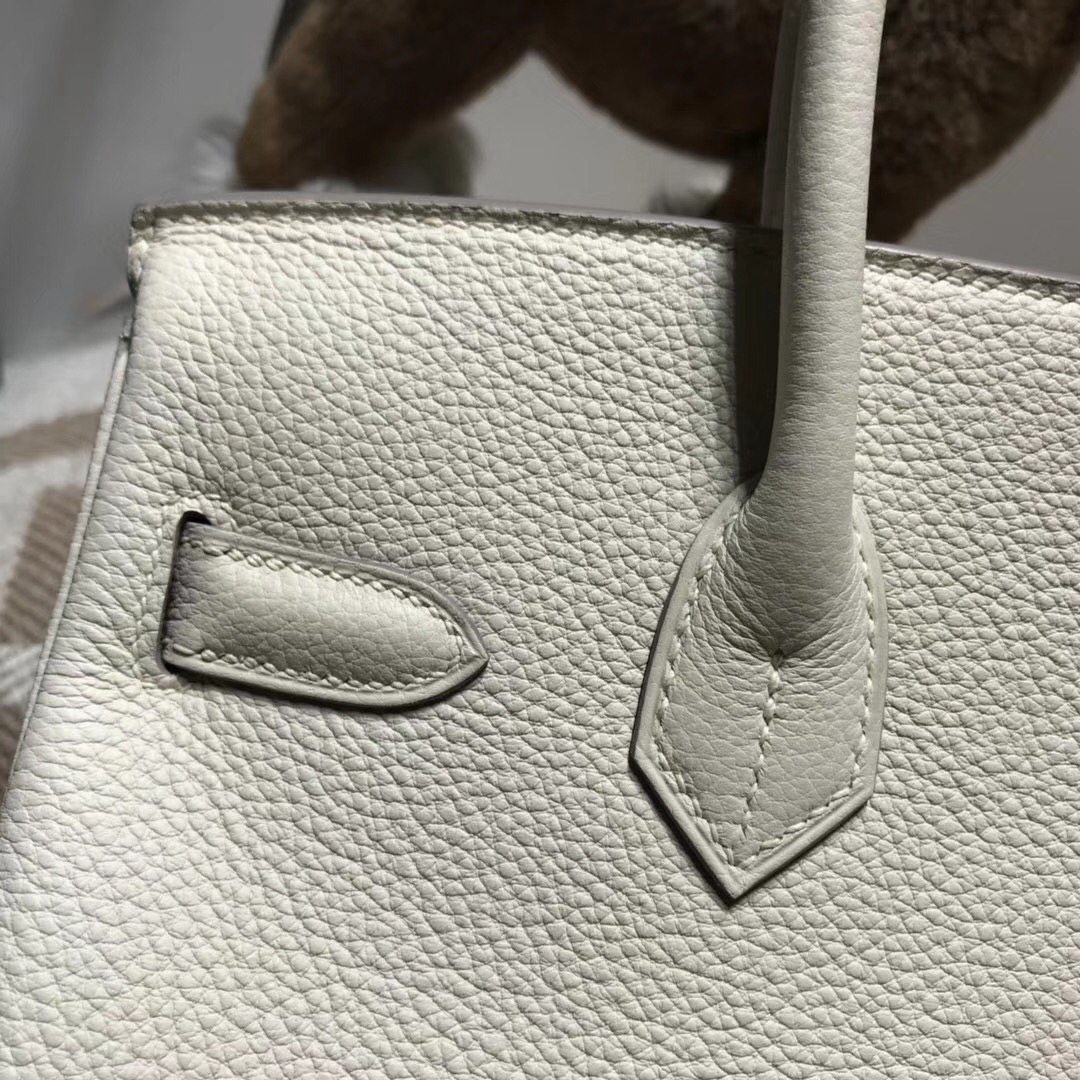 Hermes鉑金包Birkin 30CM Togo CK10 Craie奶昔白金扣GHW氣質淡牙的素色系