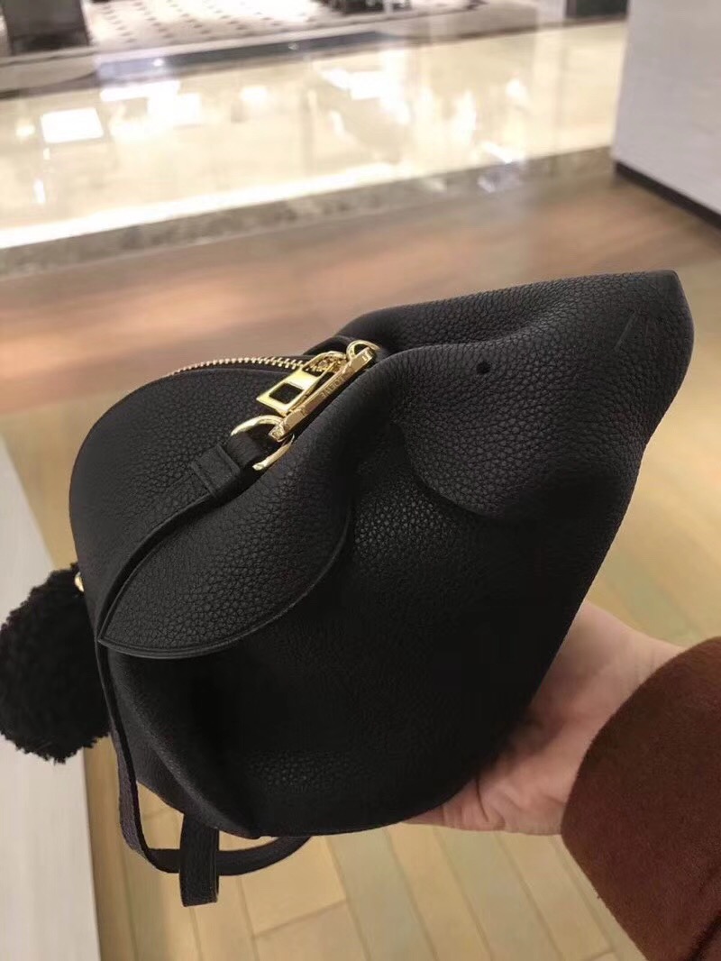 Loewe Bunny Mini Bag 黑色兔子形迷妳包軟顆粒的小牛女包