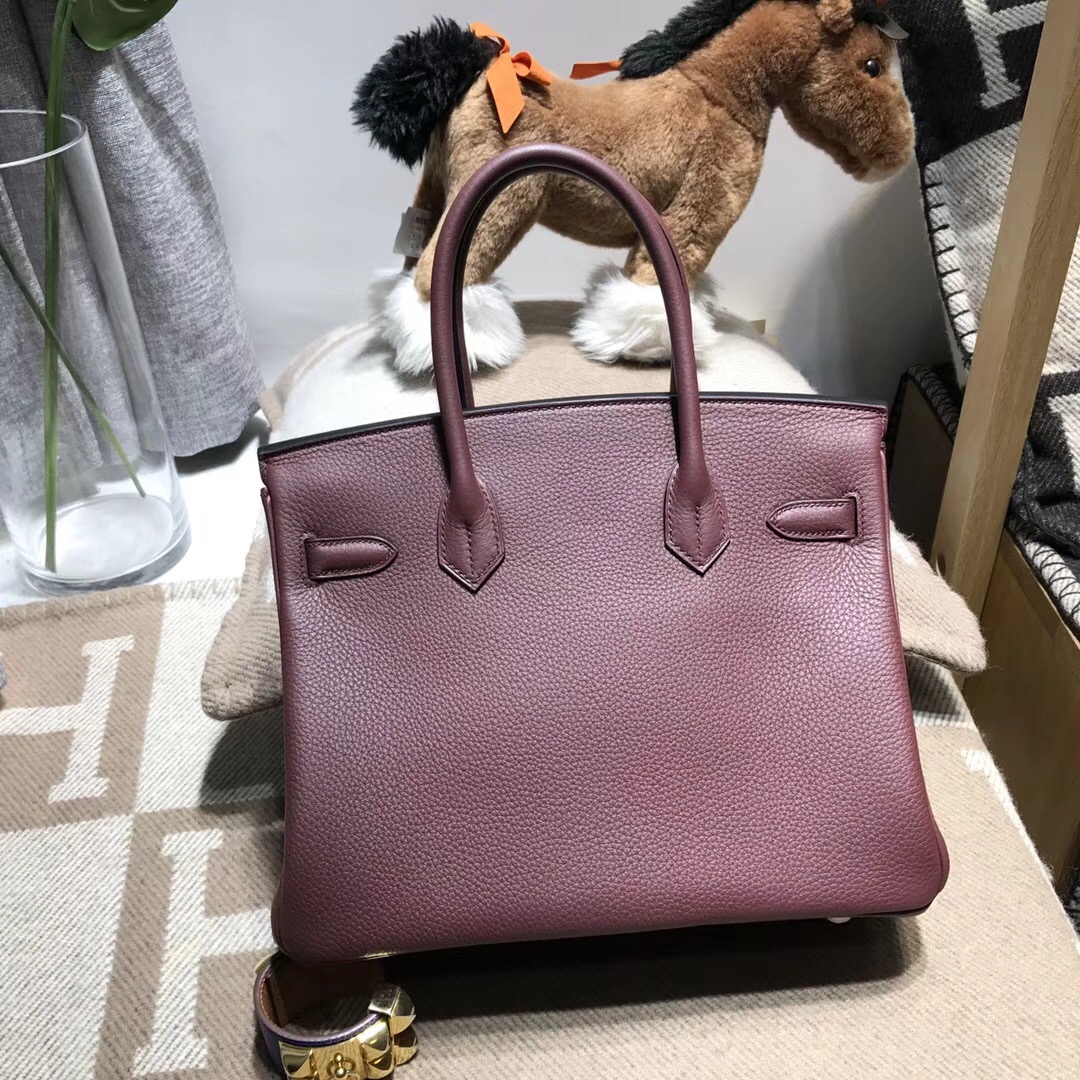 Hermes鉑金包birkin 30cm togo 小牛皮 cc55 rouge 愛馬仕紅 银扣金屬