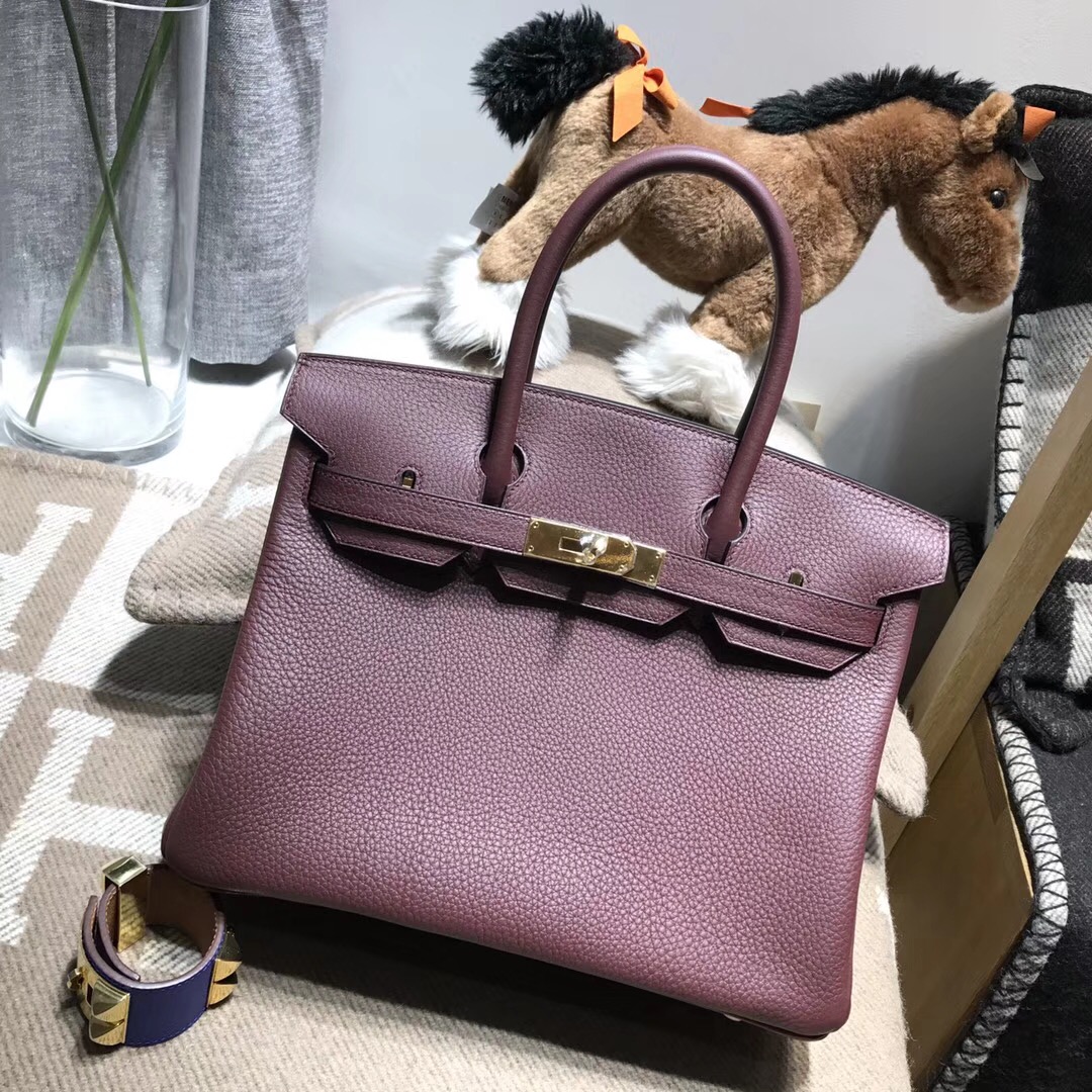 Hermes鉑金包birkin 30cm togo 小牛皮cc55 rouge 愛馬仕紅 金扣金屬