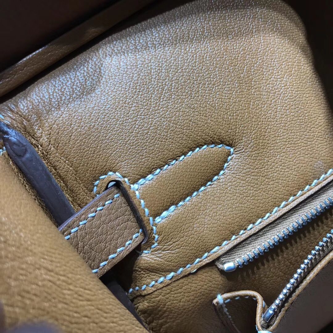 hermes鉑金包birkin 30cm togo小牛皮CK37 Gold金棕色銀扣金屬