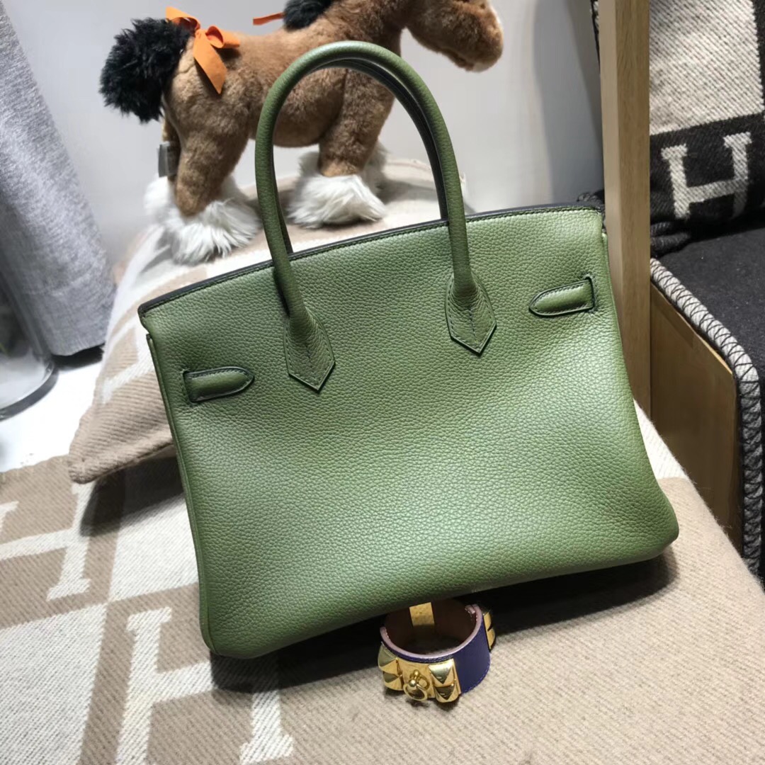 Hermes愛馬仕鉑金包 Birkin 30cm V6 Canopeec 叢林綠最綠色的壹個顏色