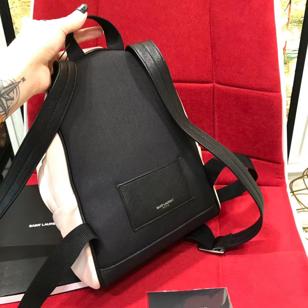 圣罗兰YSL TOY City Backpack Bag迷妳粉色羊皮 真皮刺繡背包