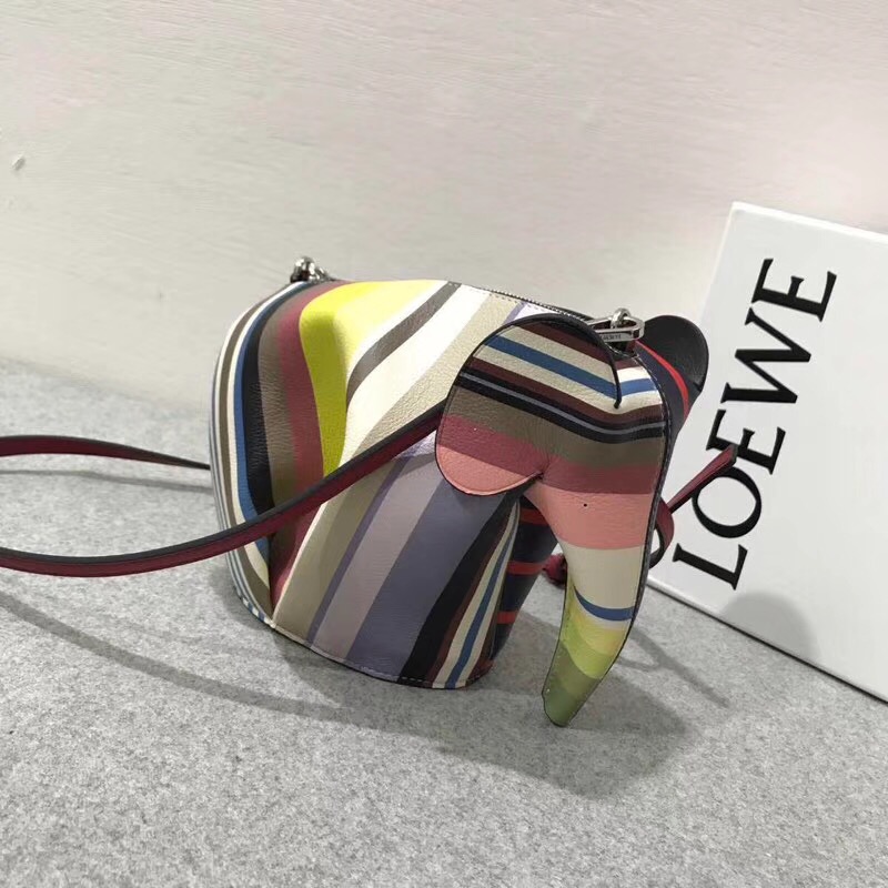 Loewe Elephant Stripes Mini Bag Multicolor 彩色條紋大象迷妳手袋