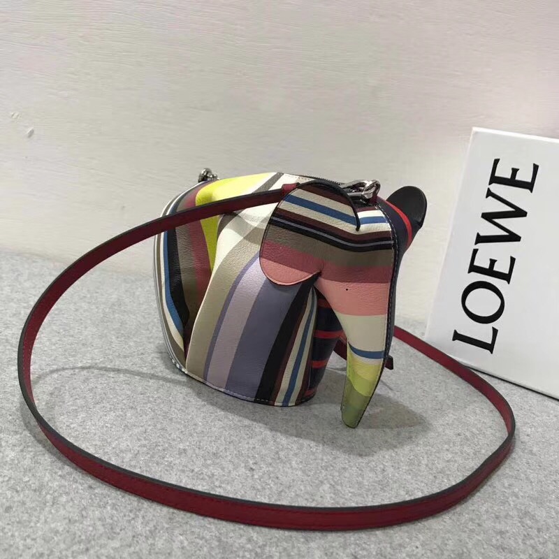 Loewe Elephant Stripes Mini Bag Multicolor 彩色條紋大象迷妳手袋