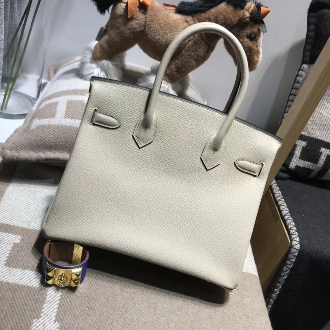 Hermes Birkin 30cm Epsom CK81 Gris Tourterelle 斑鳩灰金扣金属