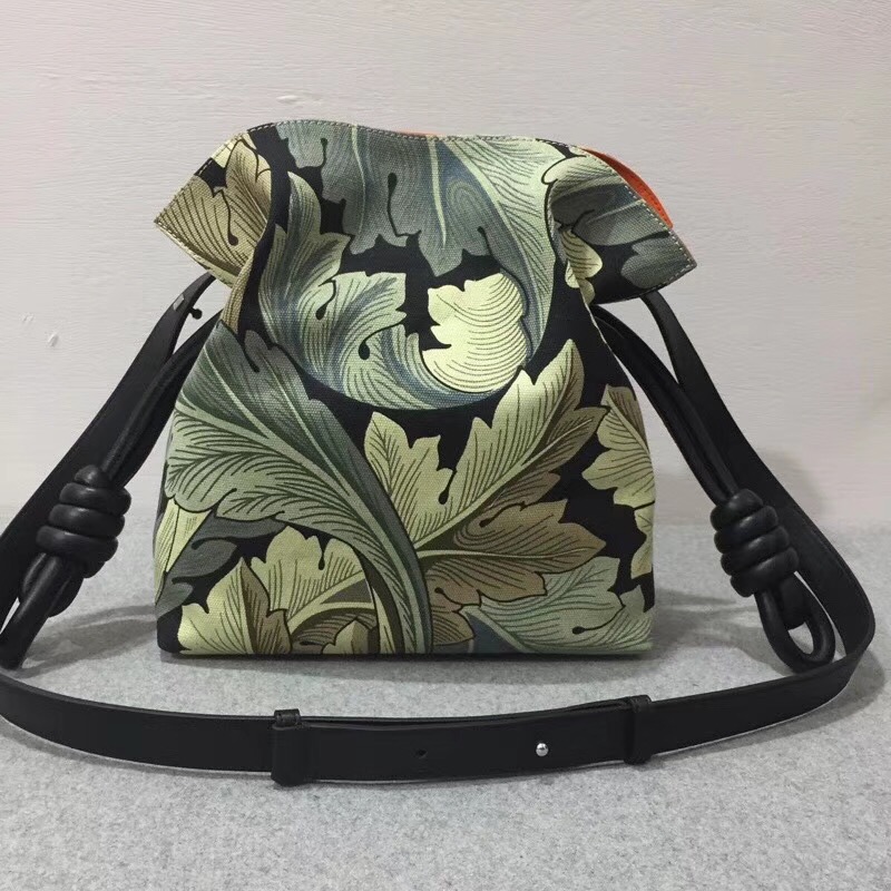 Loewe Flamenco Knot Camo Bag Green Multitone