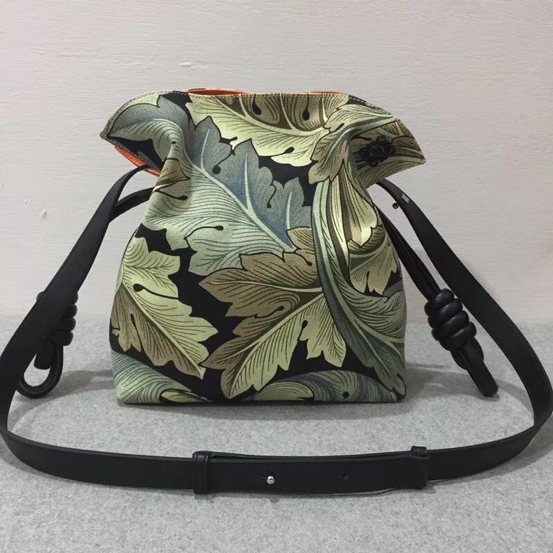 Loewe Flamenco Knot Camo Bag Green Multitone