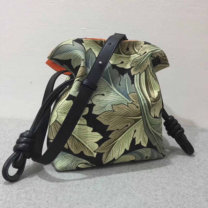 Loewe Flamenco Knot Camo Bag Green Multitone