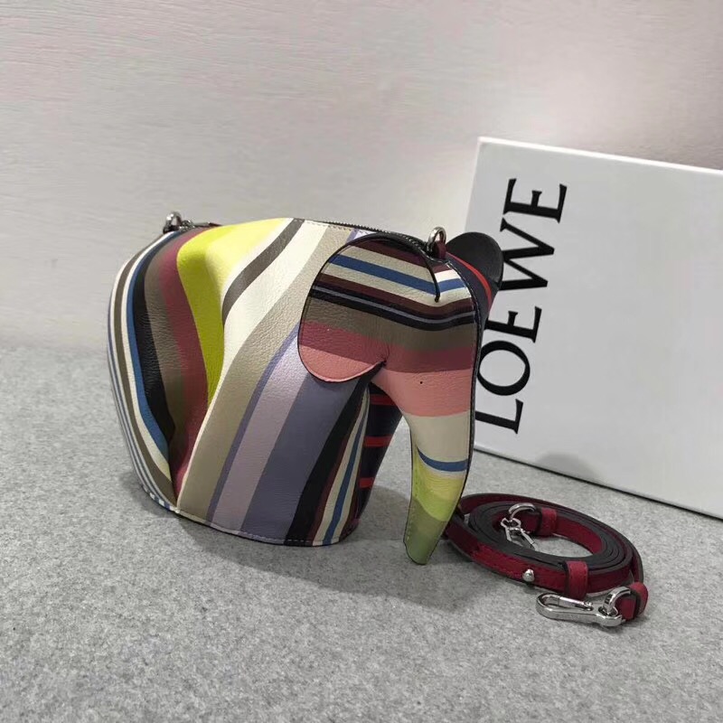 Loewe Elephant Stripes Mini Bag Multicolor 彩色條紋大象迷妳手袋