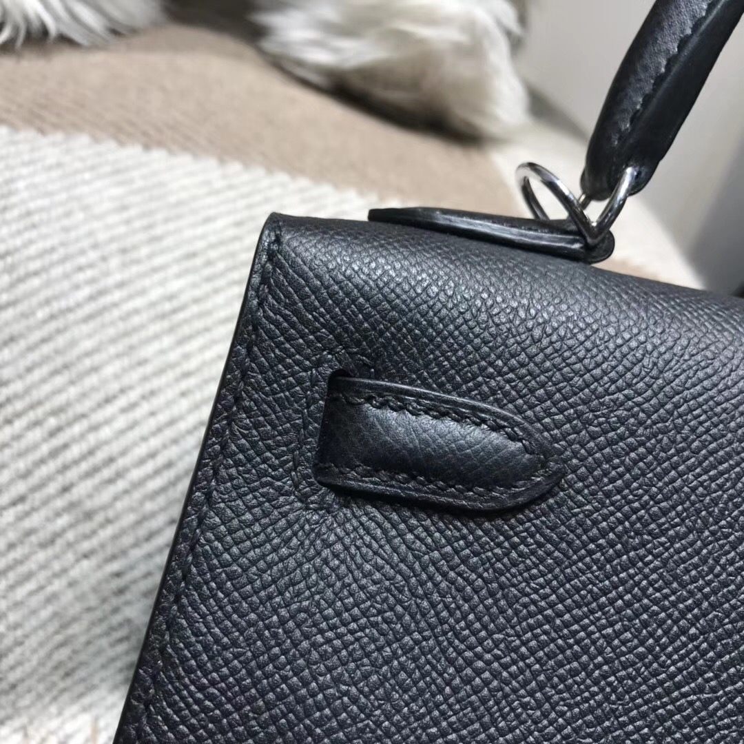 Hermes Kelly 25cm Epsom Nior CK89 經典百搭黑色银扣