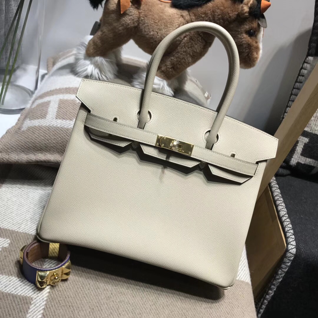 Hermes Birkin 30cm Epsom CK81 Gris Tourterelle 斑鳩灰金扣金属