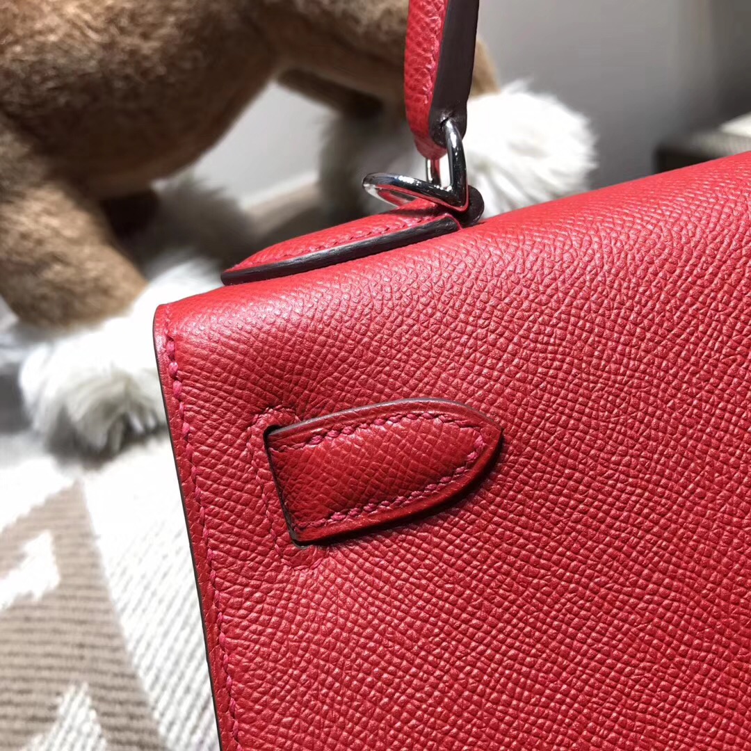 Hermes Kelly 28cm Epsom Q5 Rouge Cossacks 草莓红 国旗红