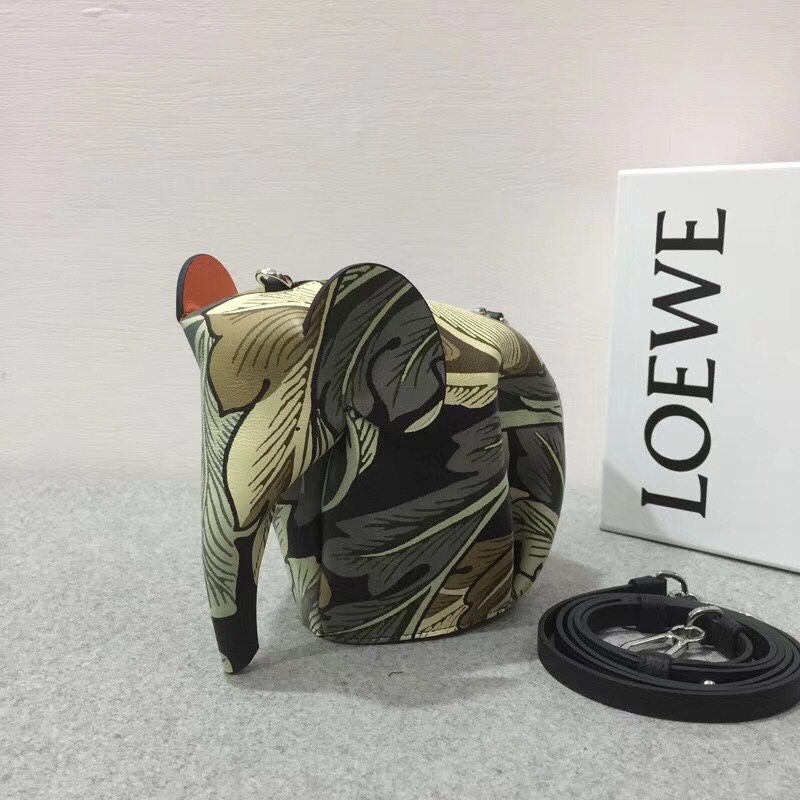 Loewe Elephant Camo Mini Bag Green Multitone大象形迷妳袋