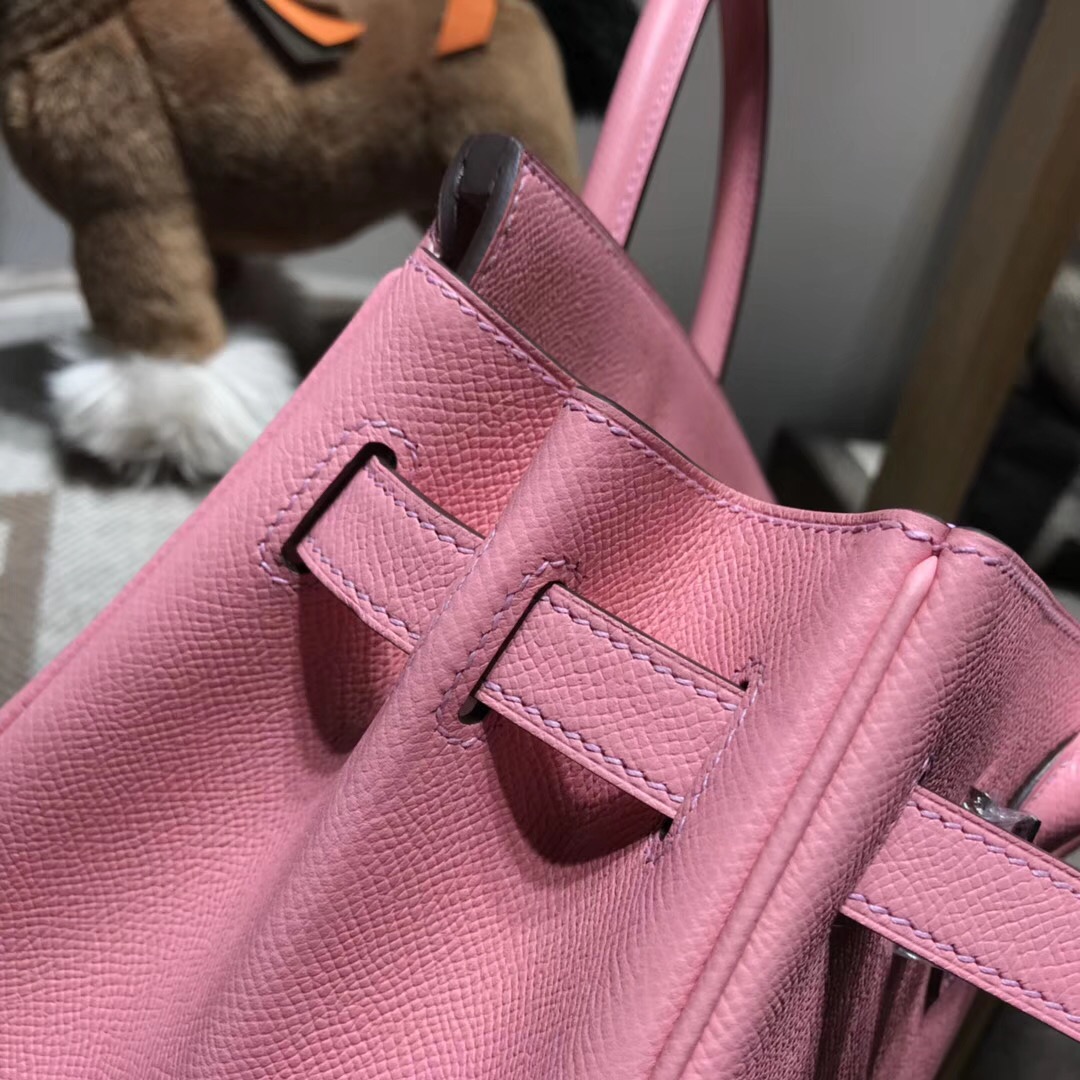 Hermes Brikin包袋 30cm Epsom 1Q Rose Confetti 奶昔粉銀扣