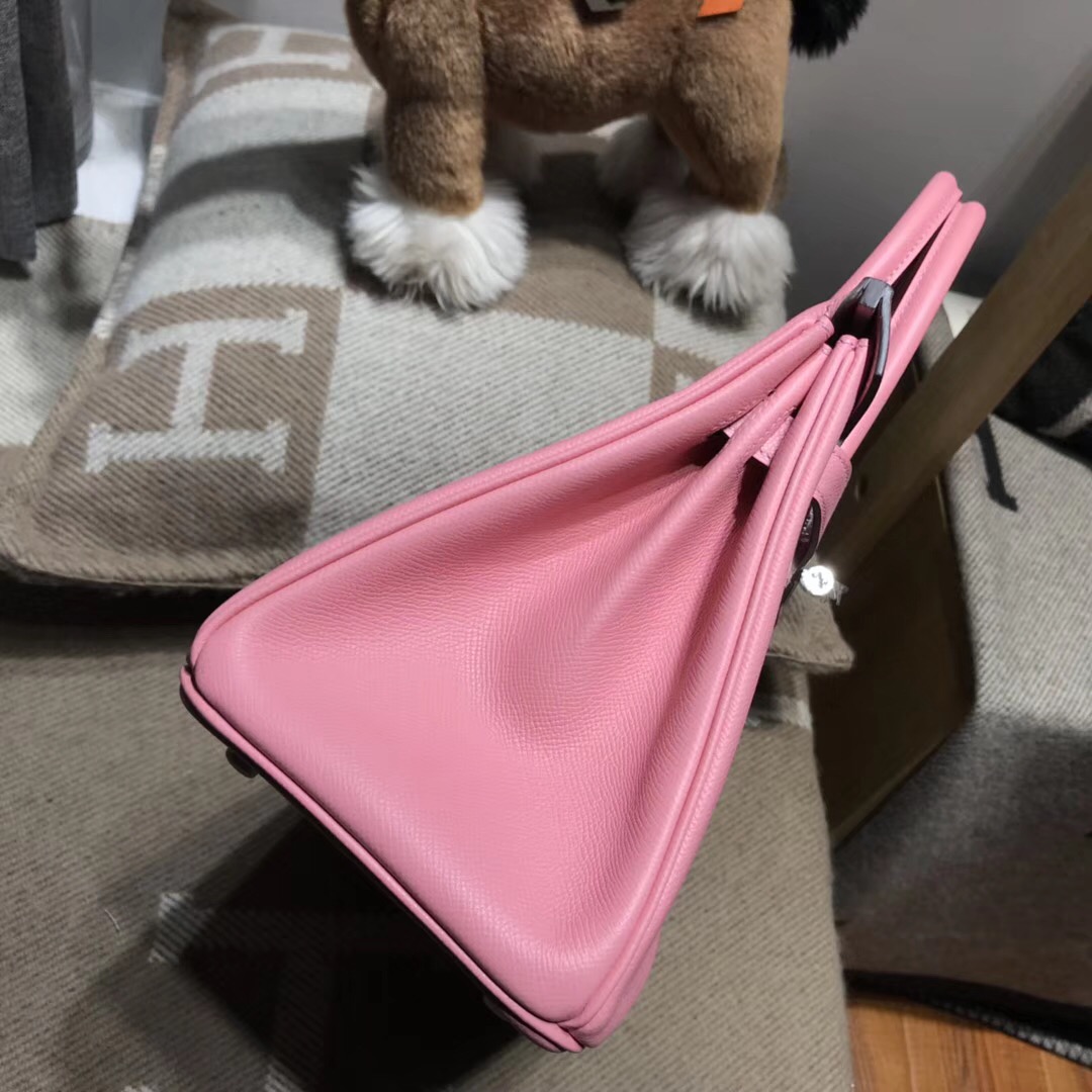 Hermes Brikin包袋 30cm Epsom 1Q Rose Confetti 奶昔粉銀扣