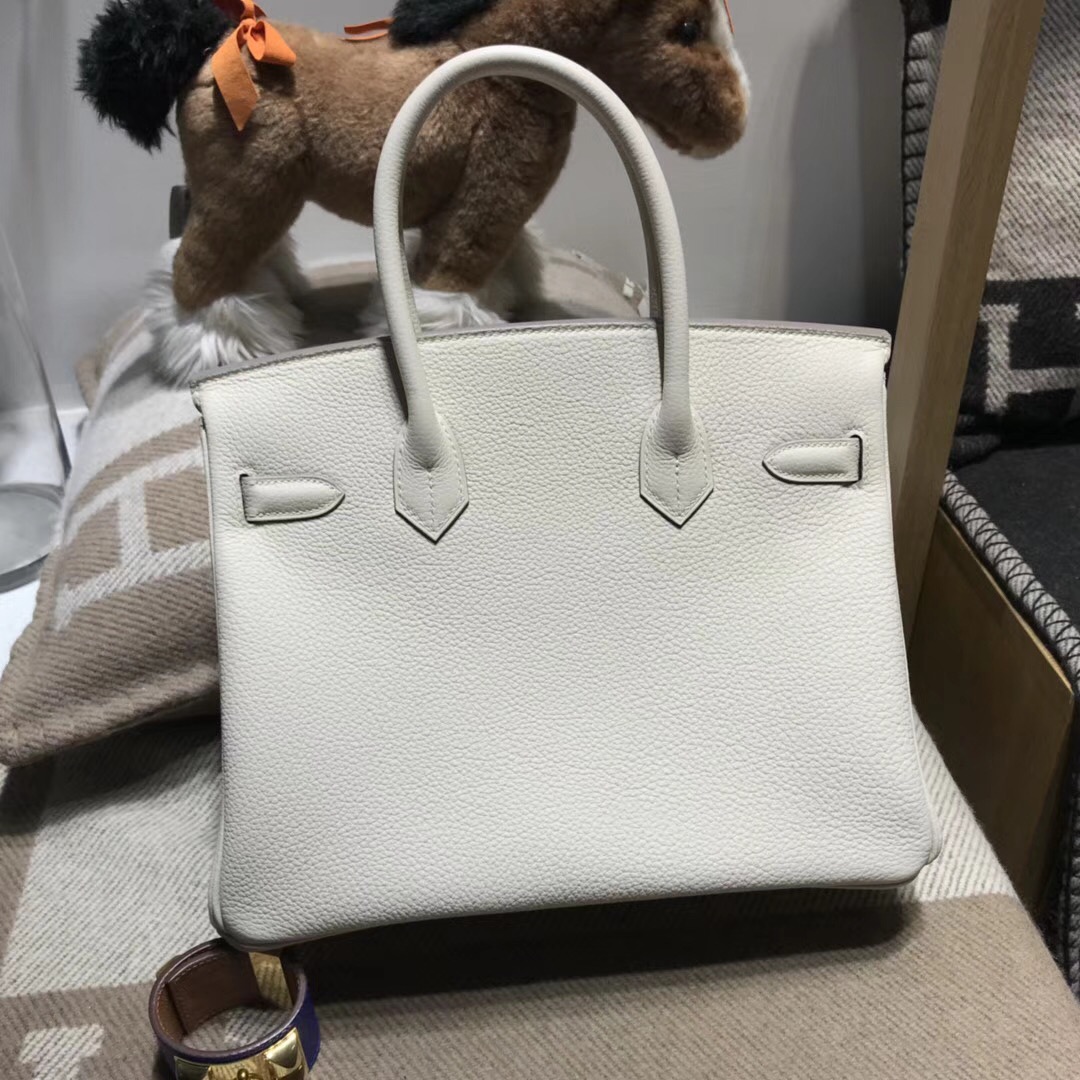 Hermes鉑金包Birkin 30CM Togo CK10 Craie奶昔白金扣GHW氣質淡牙的素色系