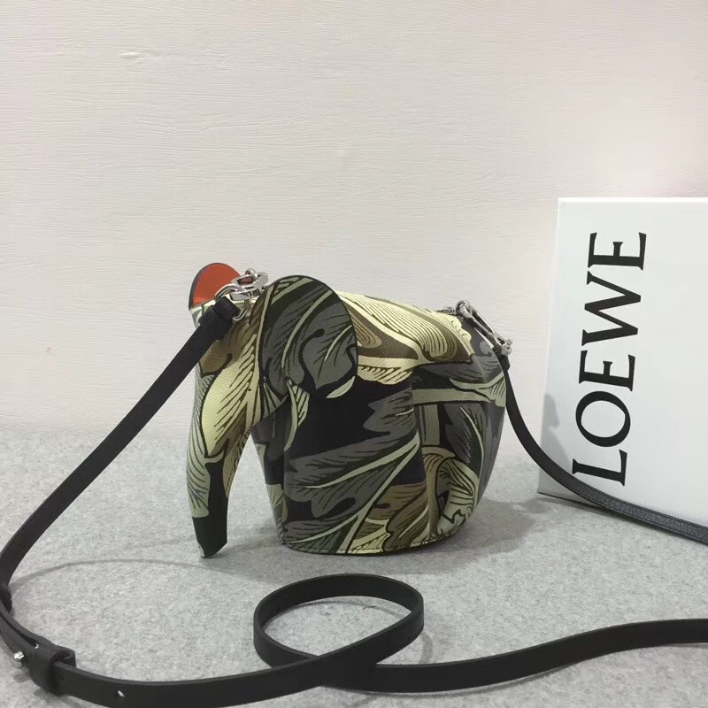 Loewe Elephant Camo Mini Bag Green Multitone大象形迷妳袋