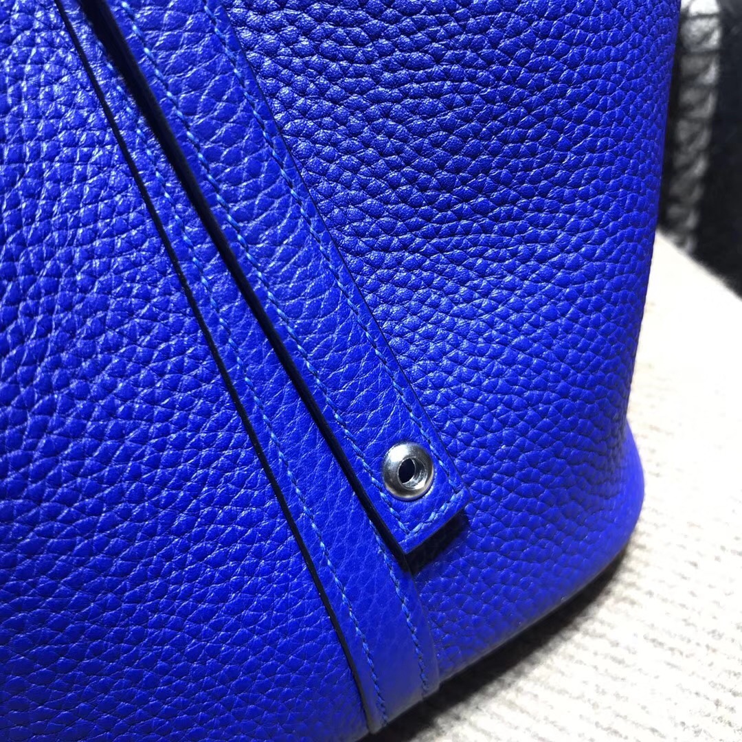 Hermes 鎖頭包Picotin Lock  18cm 菜篮子 7T Blue Electric电光蓝