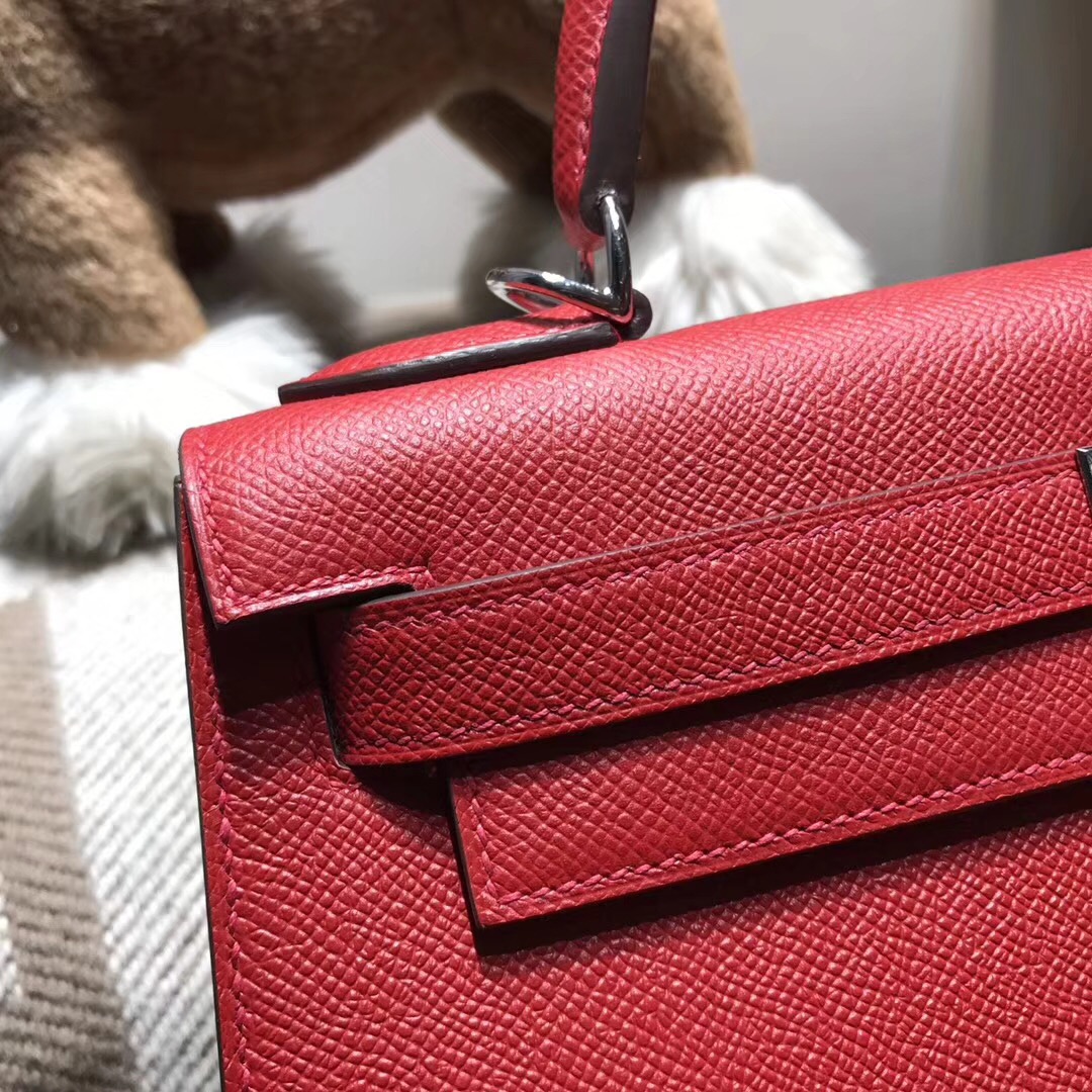 Hermes Kelly 28cm Epsom Q5 Rouge Cossacks 草莓红 国旗红