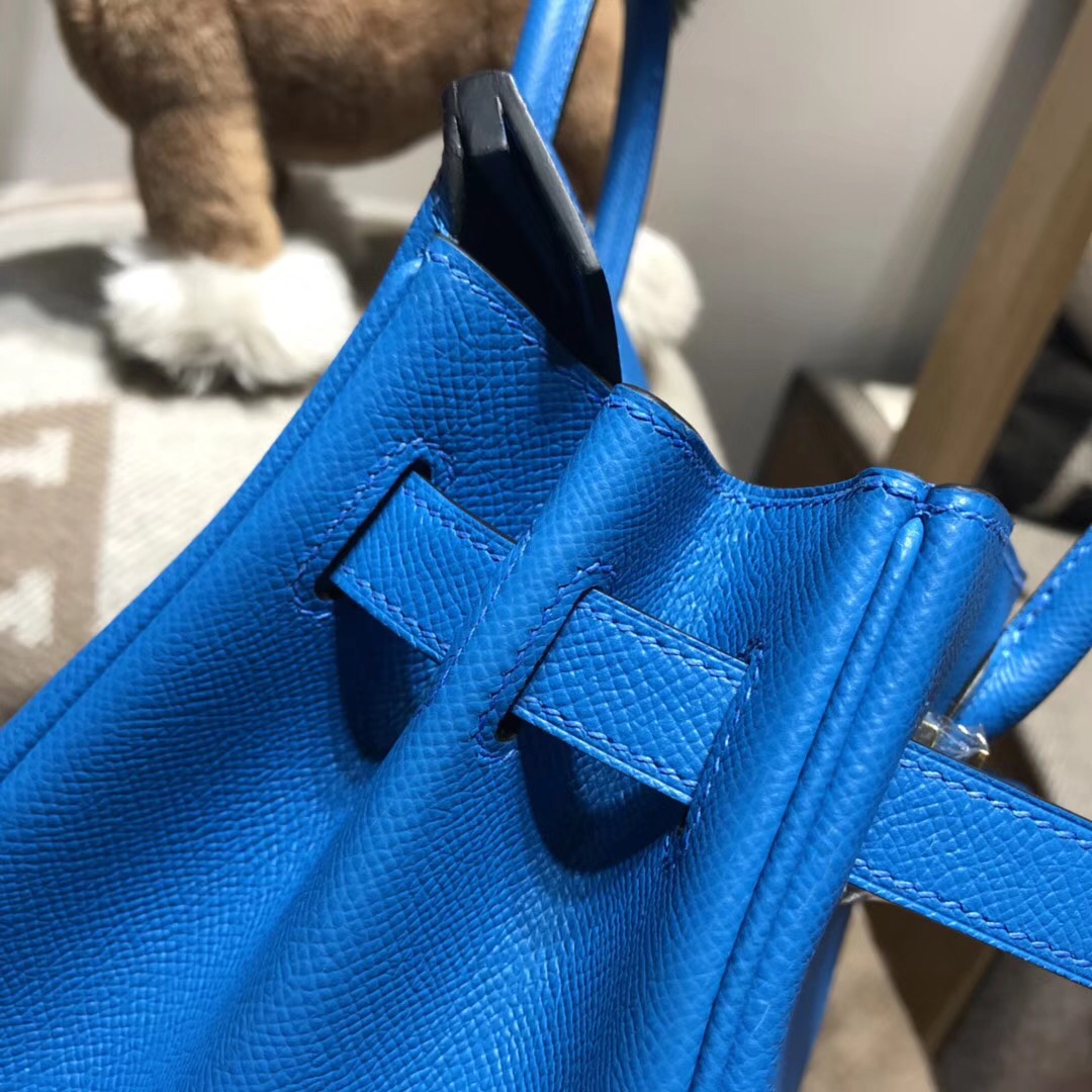 Hermes Brikin 30cm B3 Blue Zanzibar 坦桑尼亞藍 Epsom 金扣