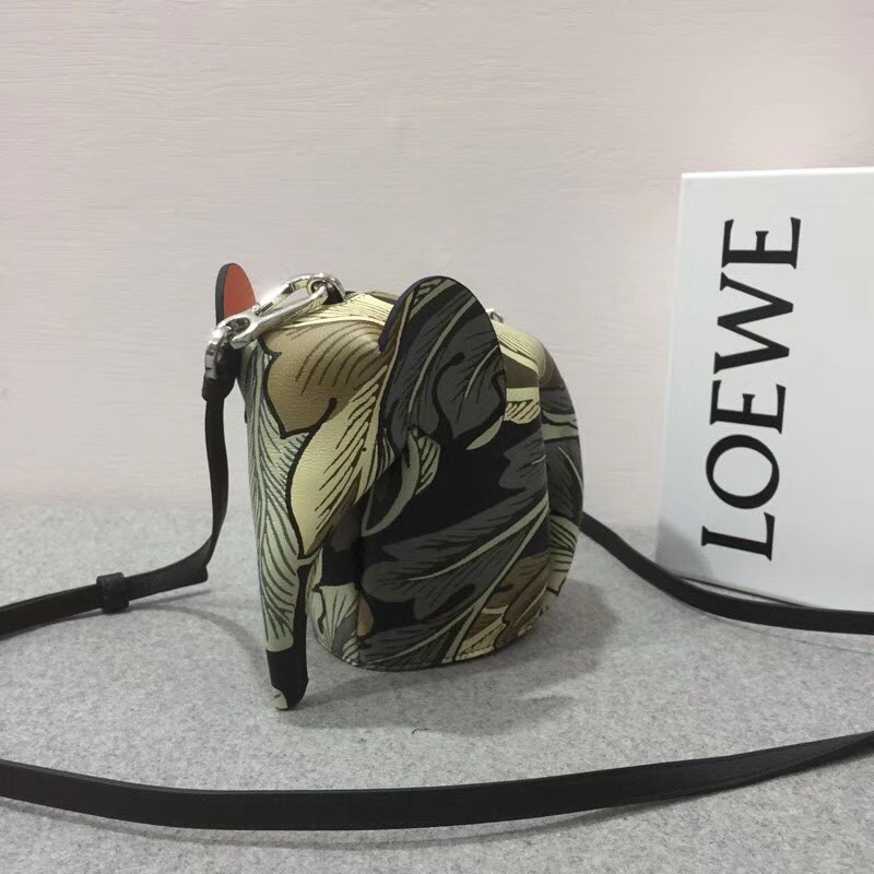 Loewe Elephant Camo Mini Bag Green Multitone大象形迷妳袋