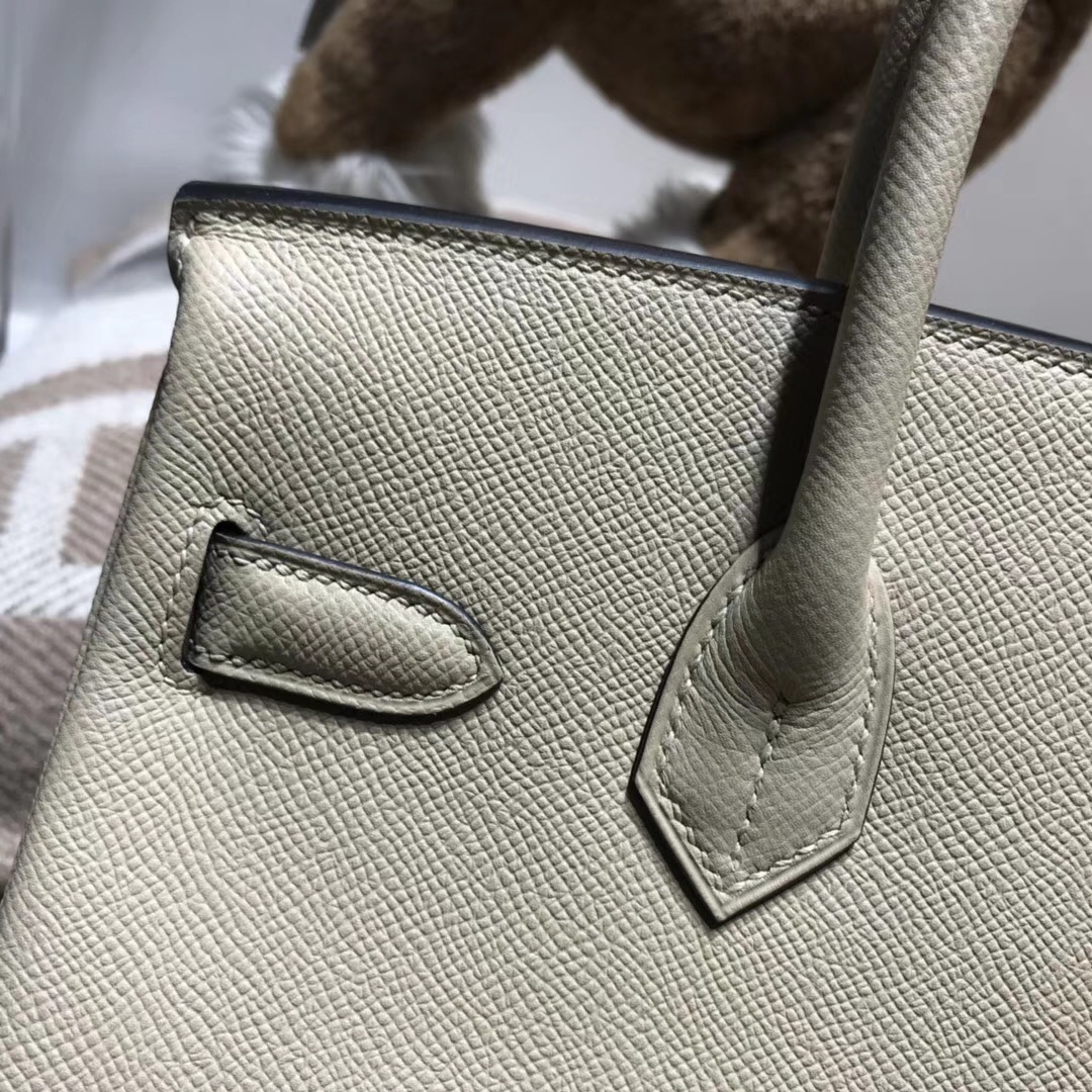 Hermes Birkin 30cm Epsom CK81 Gris Tourterelle 斑鳩灰金扣金属