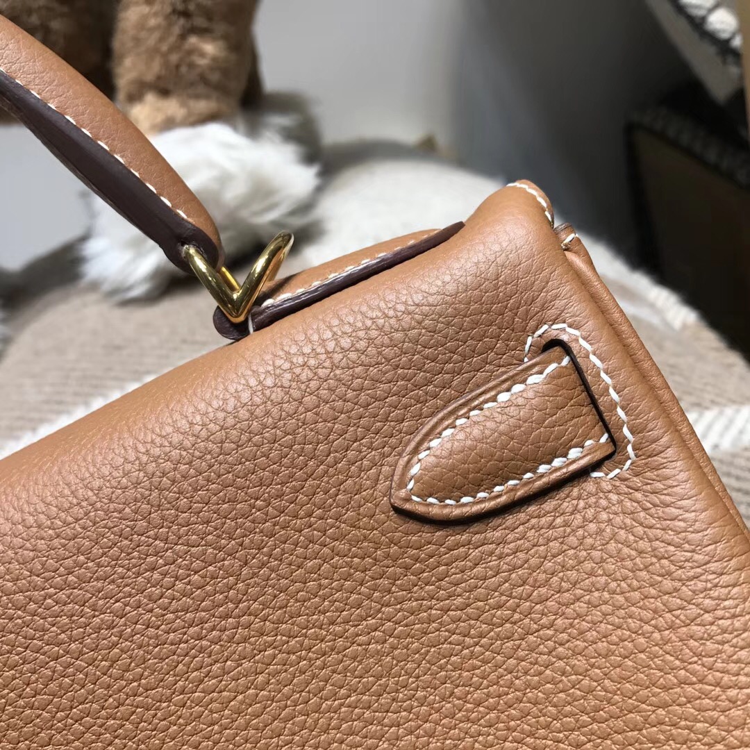 Hermes Kelly 28cm togo 阿登皮料CK37 GOLD 金棕色GHW 金扣金屬