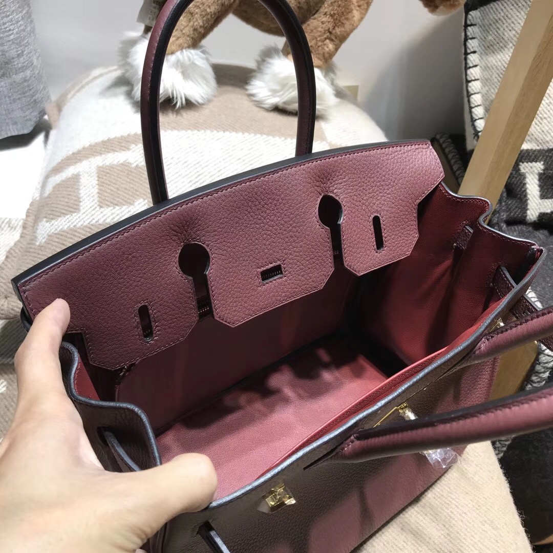 Hermes鉑金包birkin 30cm togo 小牛皮cc55 rouge 愛馬仕紅 金扣金屬