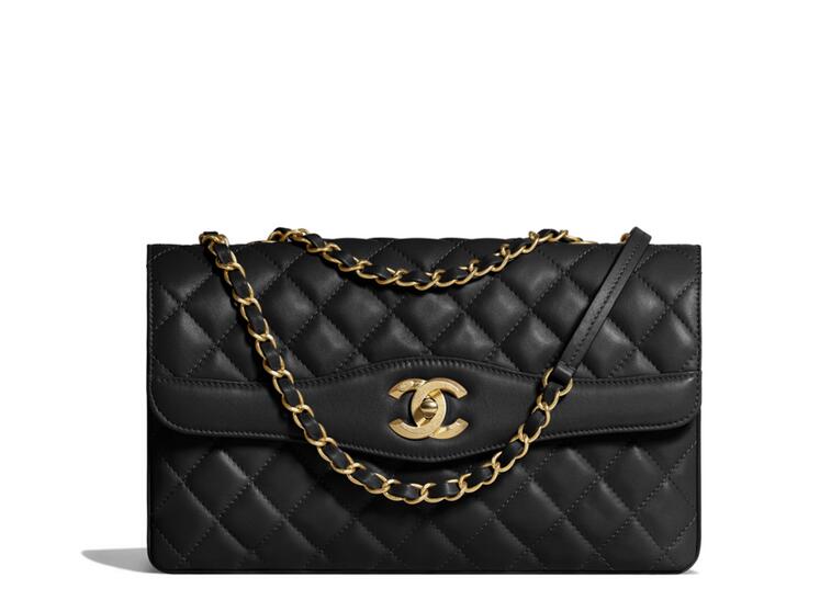 Chanel官網 2018春夏系列 黑色羊皮革與金色金屬 口蓋包Flap Bag A57029