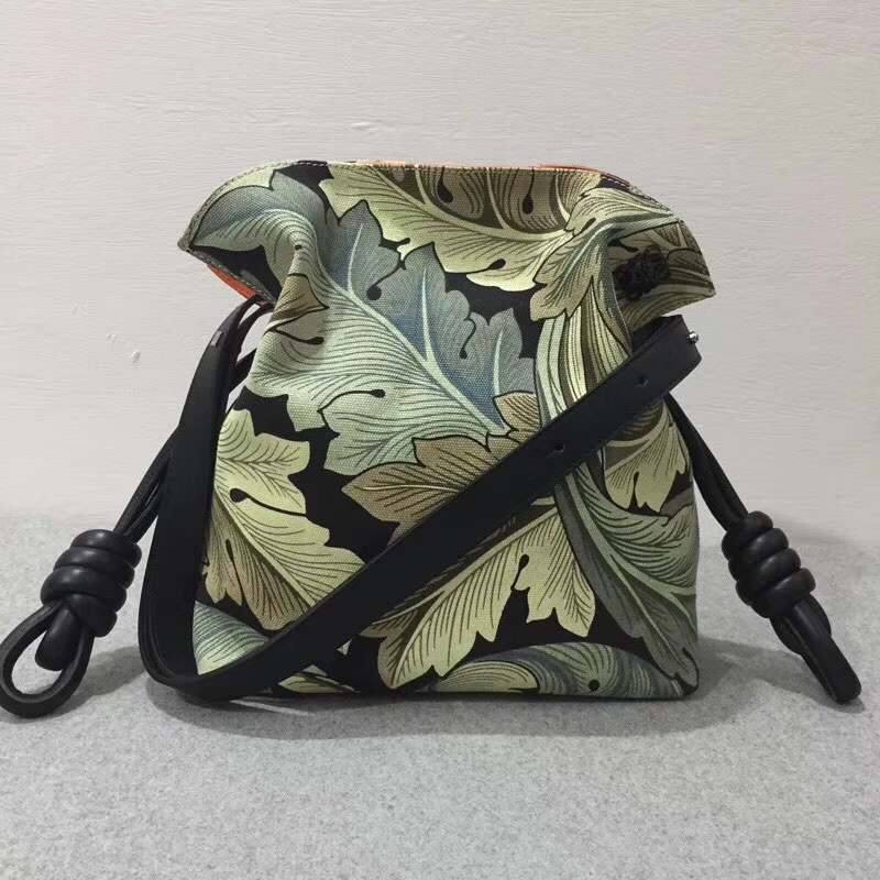 Loewe Flamenco Knot Camo Bag Green Multitone